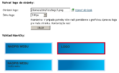 Nahrávanie loga do stránky